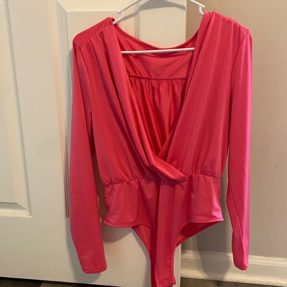 Long sleeve body suit HOT PINK